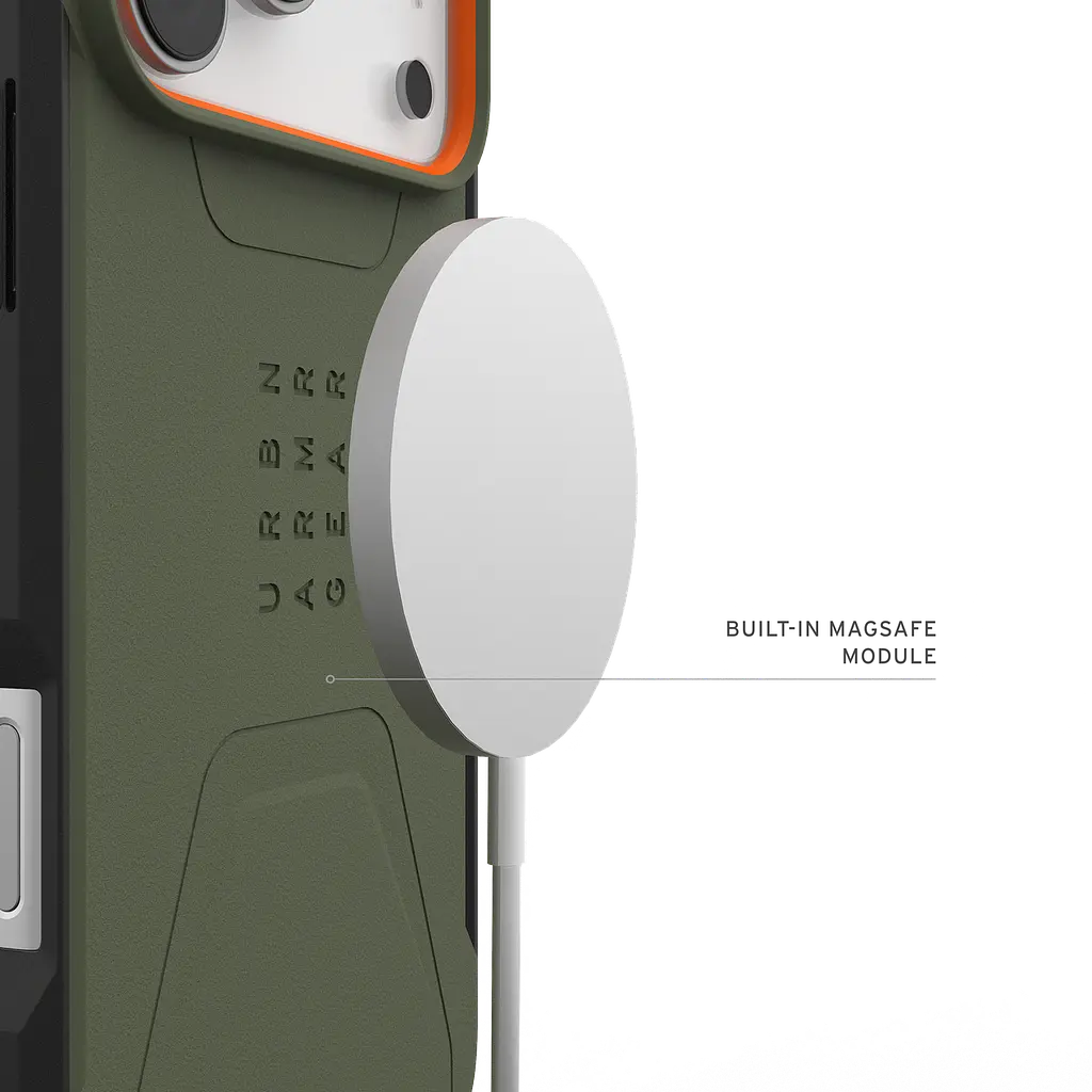 Чохол протиударний UAG Civilian MagSafe для iPhone 17 Pro Max Olive/Orange 114546117297 - фото 7