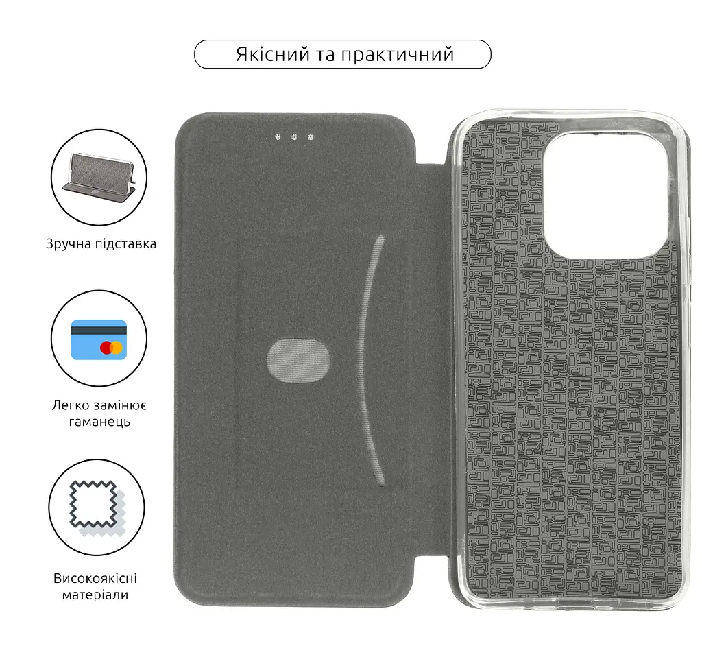 Чехол-книжка для Xiaomi Redmi 12C/11A, G-Case, черный, кожаный чехол-книга из экокожи (PU) и TPU, с магнитом, с подставкой и вместительным кардхолдером, противоударный, защита всего корпуса, ArmorStandart (ARM65969) - фото 3