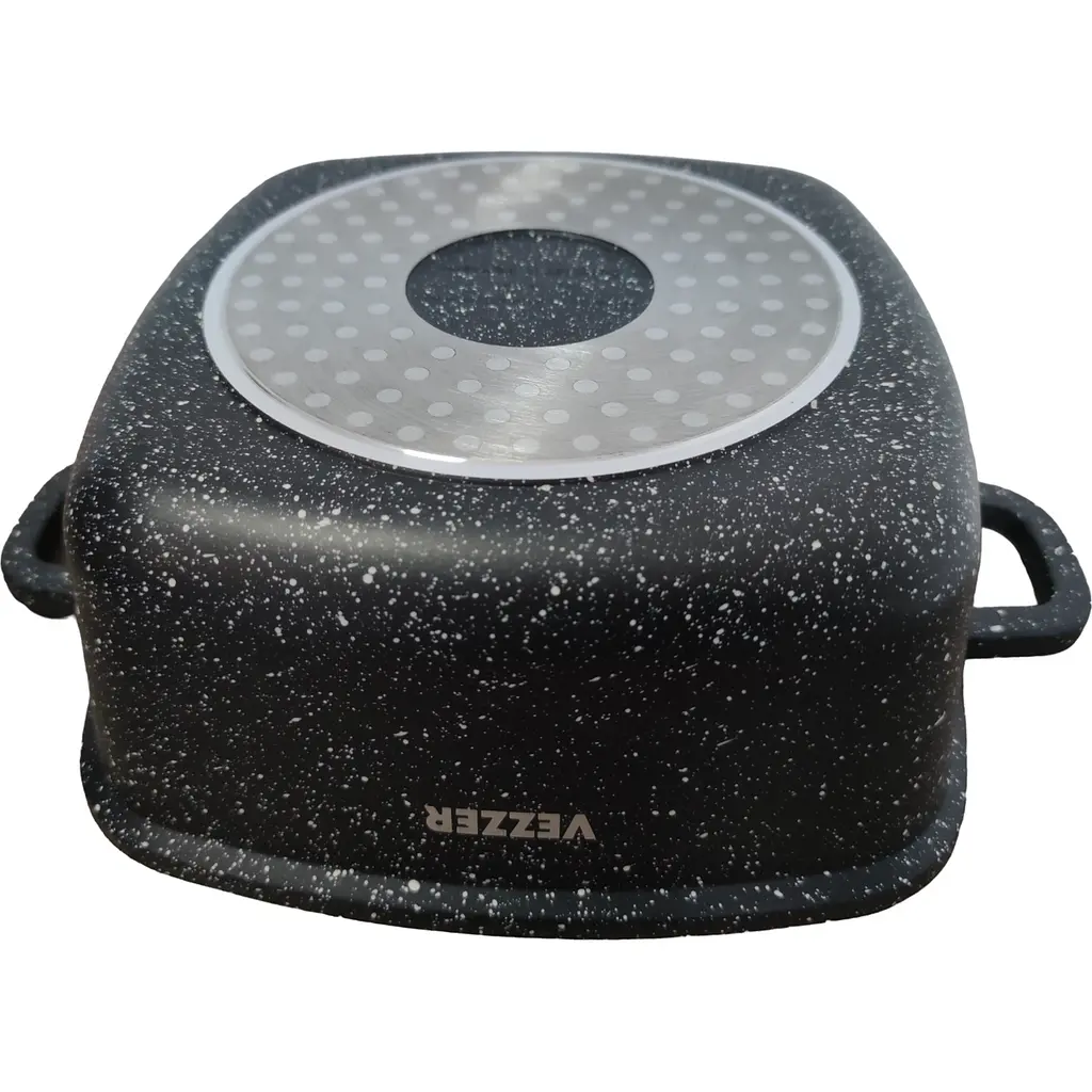 Каструля Vezzer квадратна з кришкою 22 см 3.5 л чорна (VZ8008) - фото 3