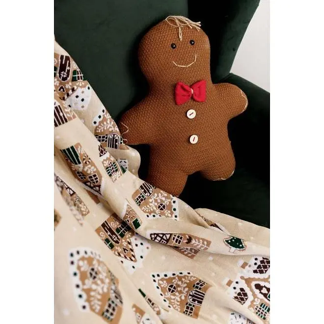 Плед в'язаний Прованс Імбирні будиночки 130х170 см бежевий (37495) - фото 4