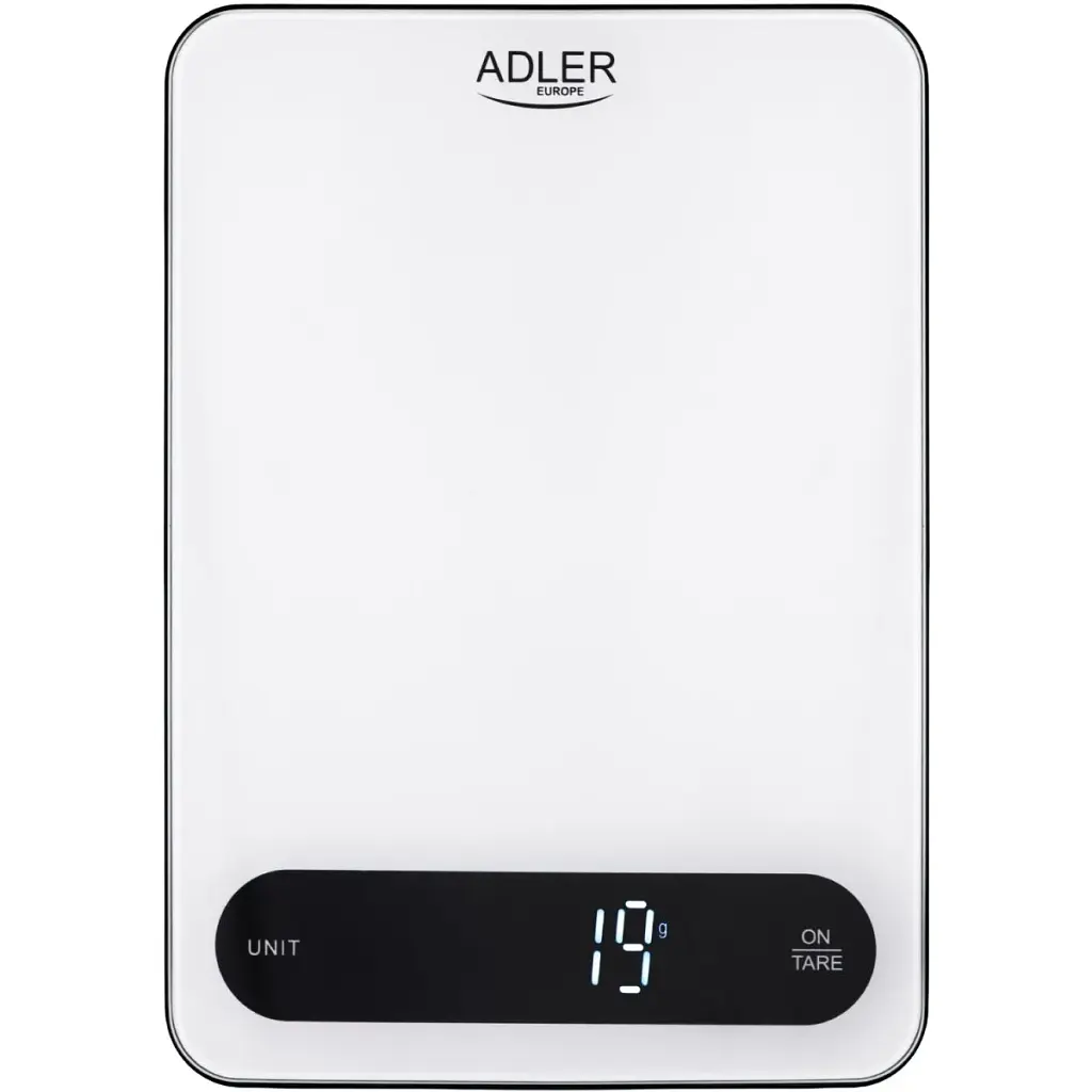 Ваги кухонні Adler AD 3177 white black електронні/ 10кг/ г; мл, унція/ USB type C/ автовимкнення (AD3177WB)