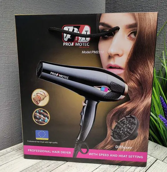 Фен для сушіння та укладання волосся Promotec PM 2310 з дифузором та концентратором - фото 9