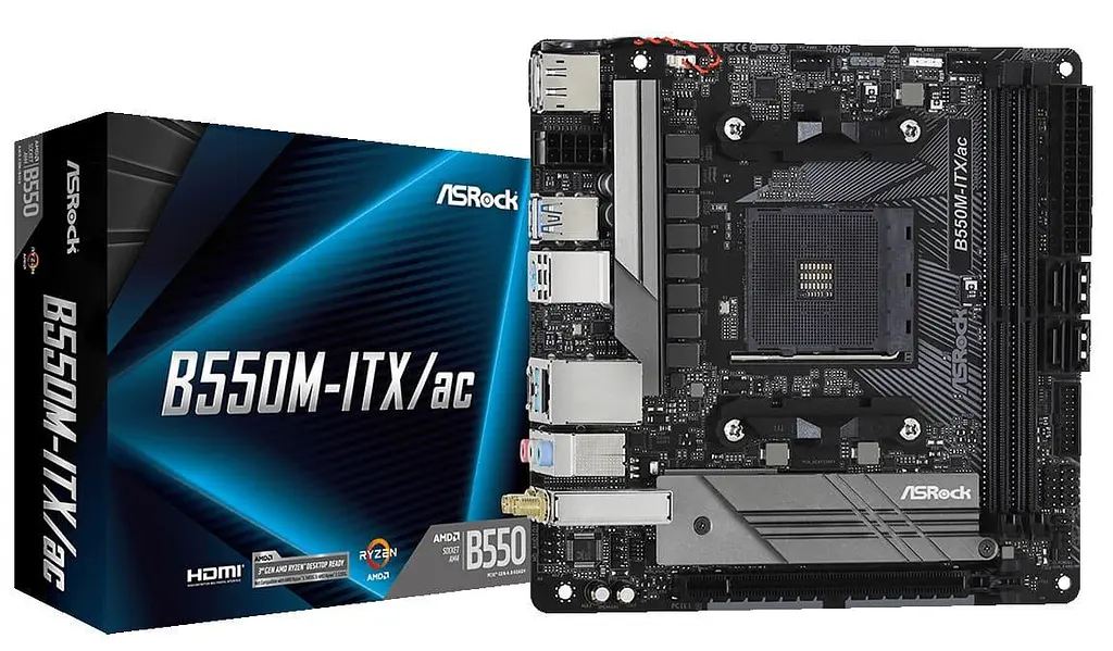 Материнская плата AsRock B550M-ITX/AC (B550M-ITX/AC) (Socket AM4, AMD B550, Mini-ITX) - фото 5