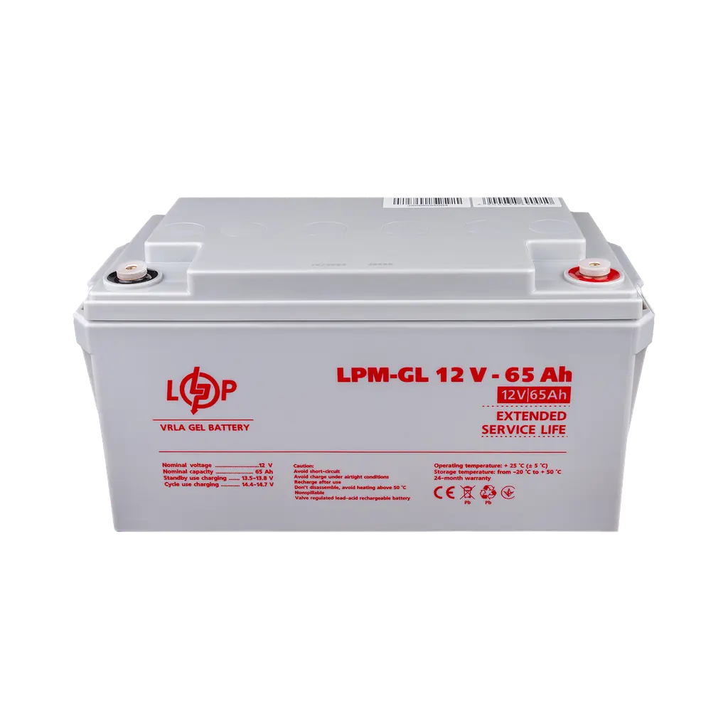 Аккумулятор гелевой LPM-GL 12V - 65 Ah - фото 2