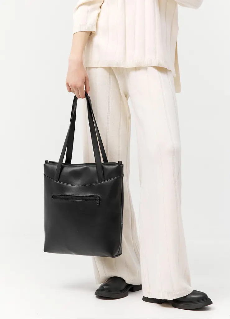 Жіноча сумка Sambag Shoper NOVA чорна 34 х 30 х 7 см (93140101) - фото 4