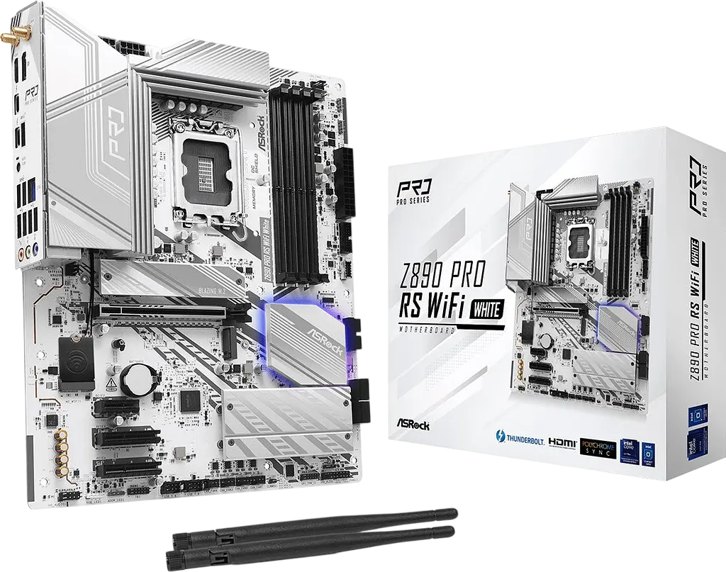 Материнська плата ASRock Z890 Pro RS Wi-Fi White LGA 1851 (Z890 PRO RS WIFI WHITE) - фото 4