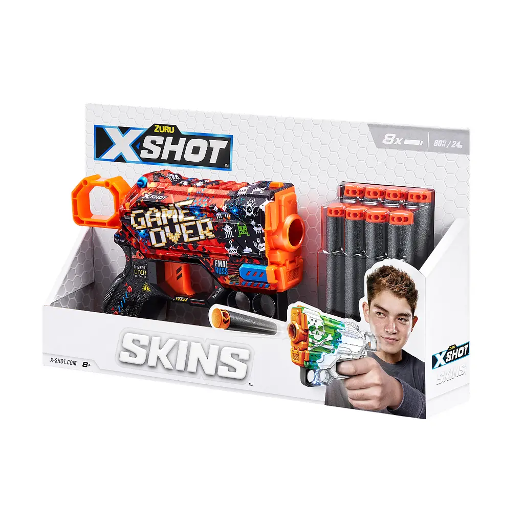 Швидкострільний бластер Zuru X-Shot Skins Menace Game Over, 8 патронів (36515B) - фото 5