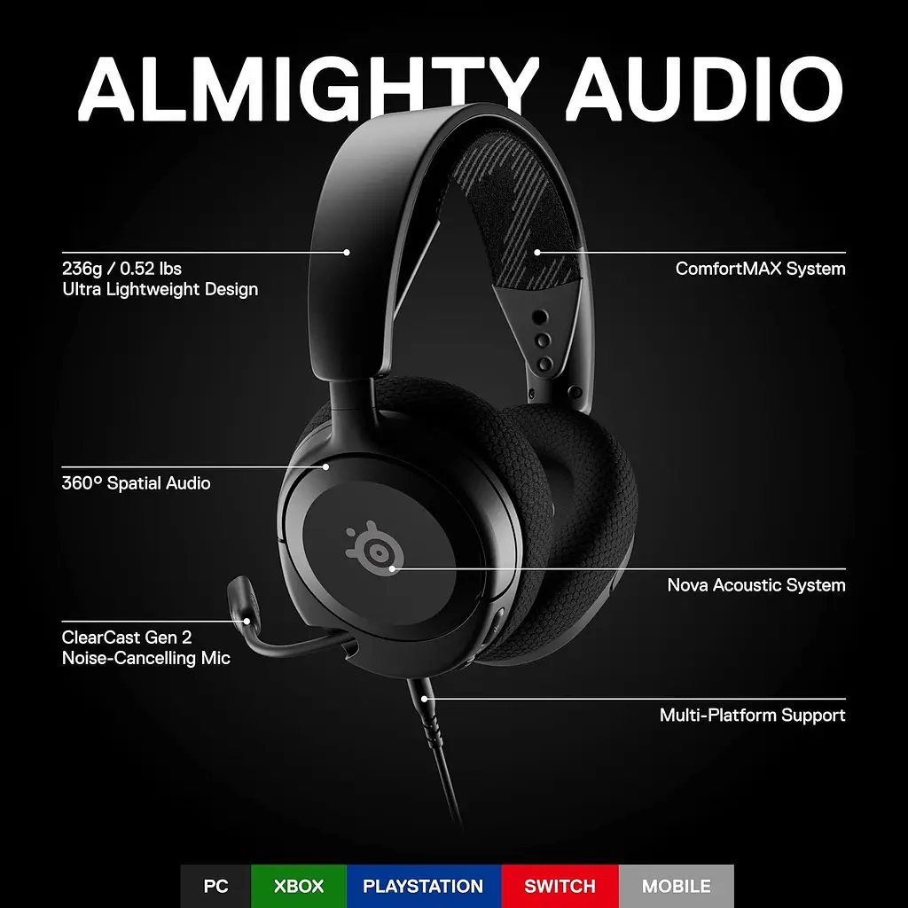 Навушники SteelSeries Arctis Nova 1 Black (61606) - фото 7