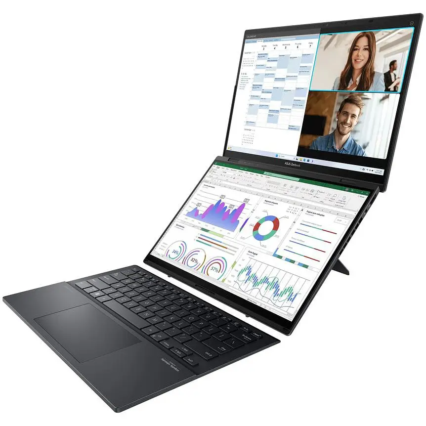 Ноутбук Ultraportabil ASUS Zenbook Duo OLED UX8406MA с процессором Intel Core Ultra 9 185H 5.1 GHz, 14", 3K, OLED, сенсорный, 32GB, 2TB SSD, Intel Arc графикой, Windows 11 Pro, Inkwell серый - фото 6