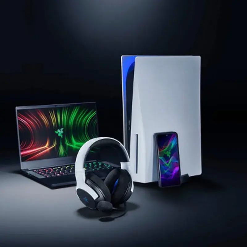 Навушники Razer Kaira Hyperspeed for PS5 Bluetooth White/Black (RZ04-03980200-R3G1) - фото 9
