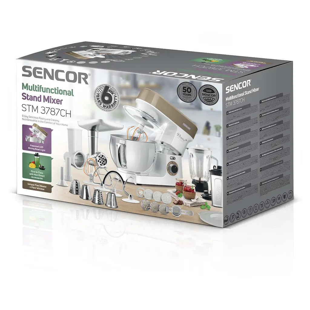 Кухонна машина Sencor 1200 Вт коричнево-біла (STM3787CH) - фото 16