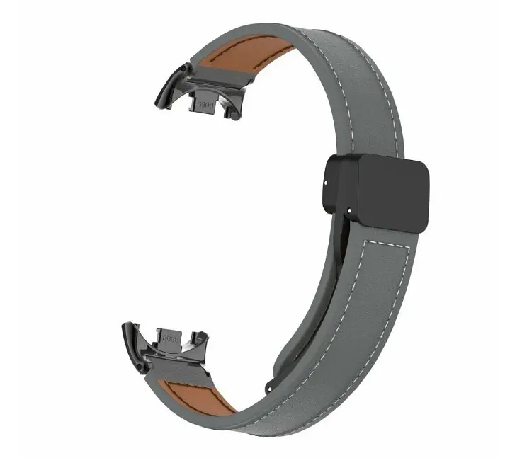 Шкіряний ремінець для XiaomiBand 8 Туманно-сірий - фото 2