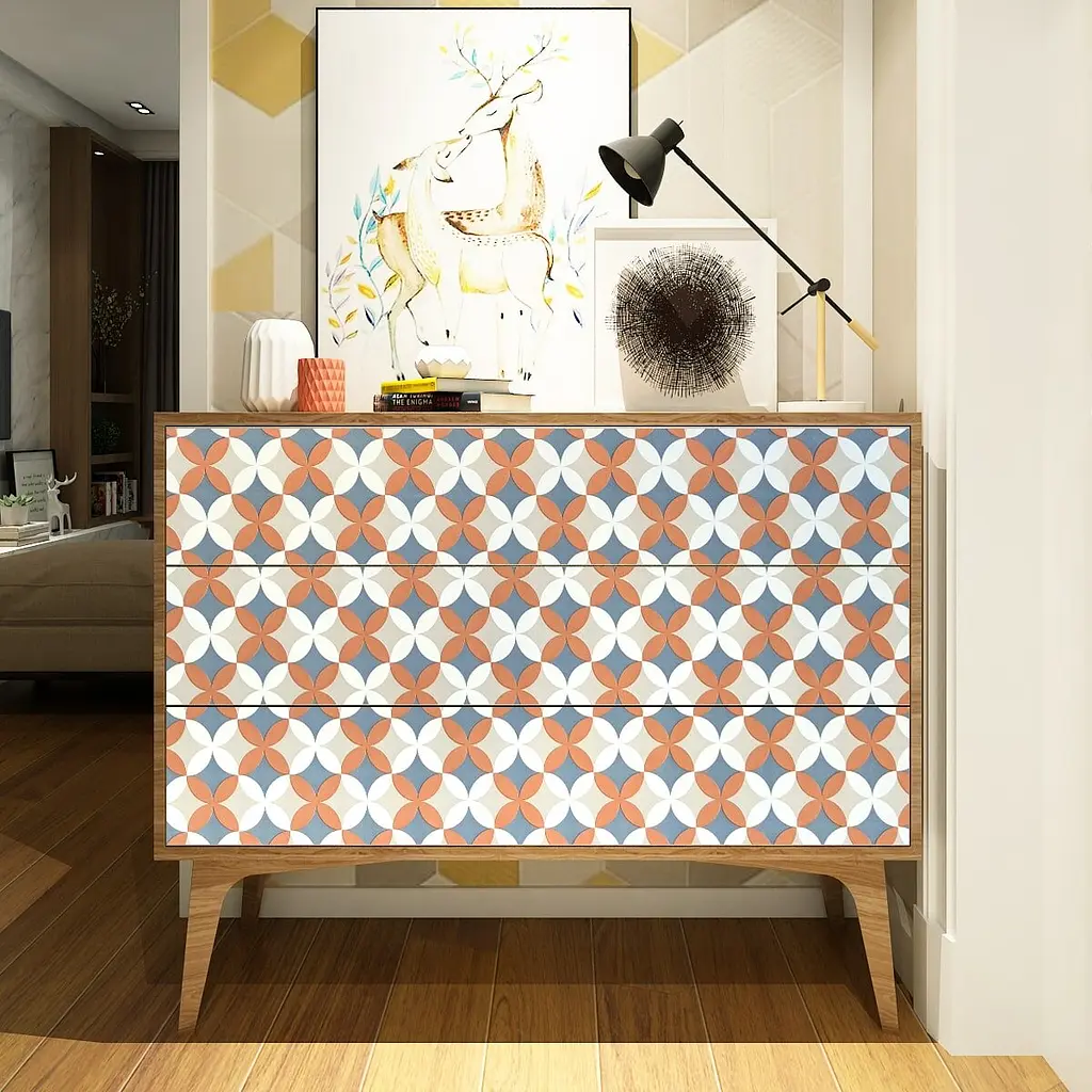 Самоклеюча плівка Sticker Wall SW-00001220 Помаранчеві квіти 0,45х10м - фото 5