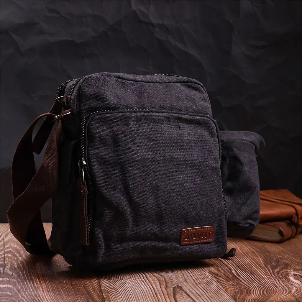 Текстильна сумка з чохлом для води Vintage 22208 чорний - фото 10