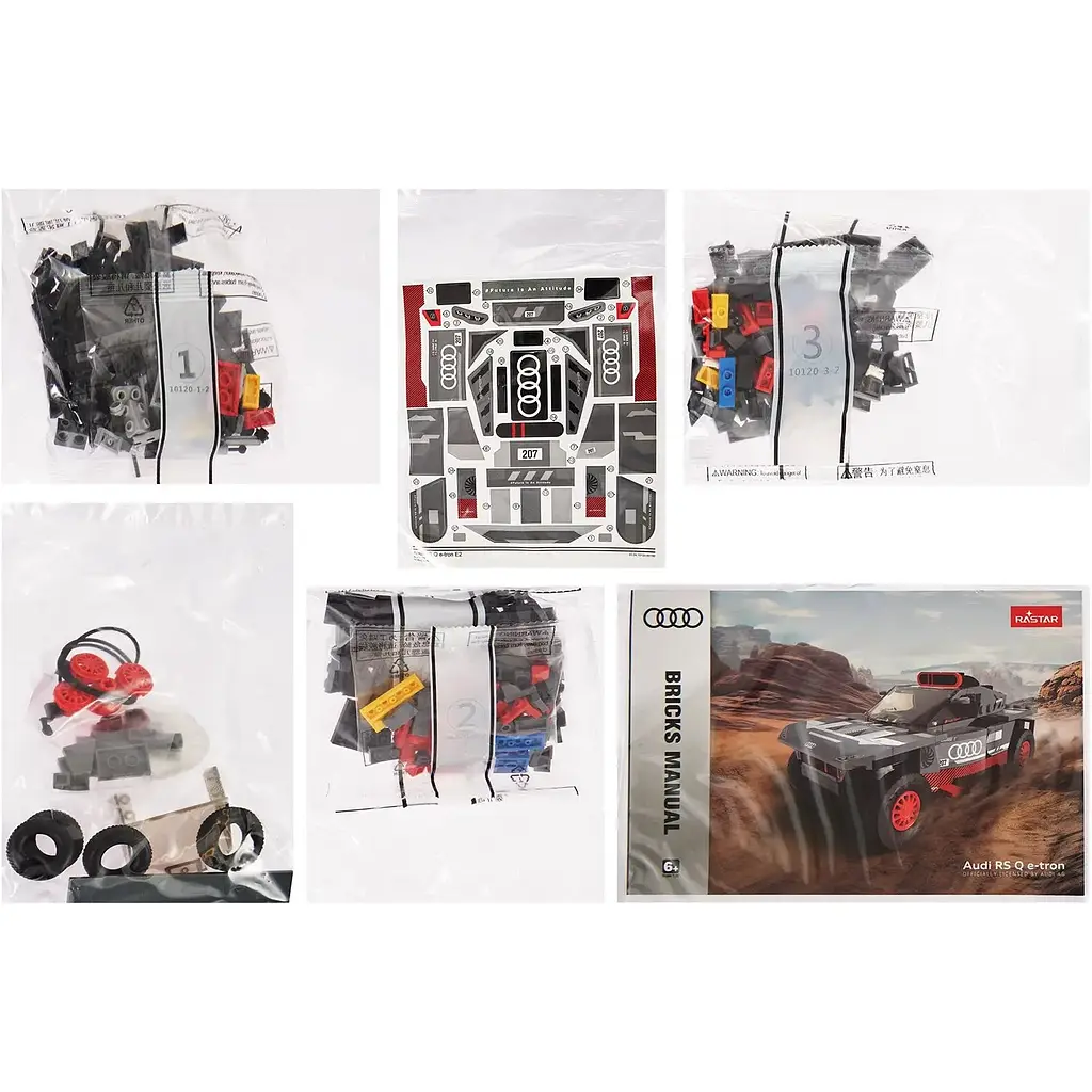 Машинка-конструктор Rastar Bricks Audi RS Q e-tron 1:30 сірий - фото 8