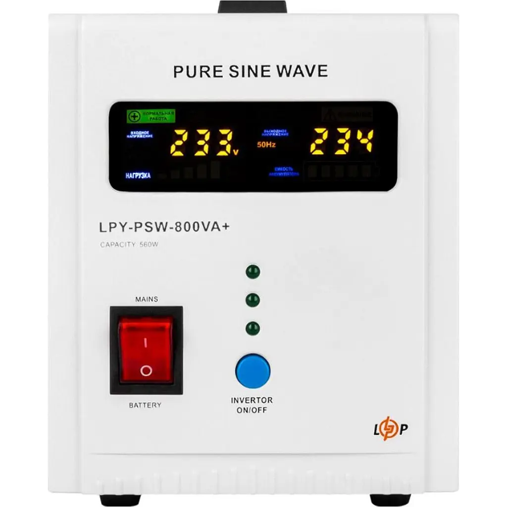 Джерело безперебійного живлення [ДБЖ] LogicPower LPY-PSW-800VA+ [4153] [110043] - фото 2