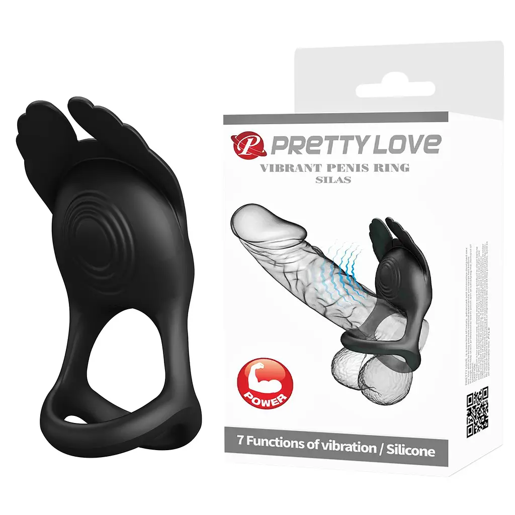 Віброкільце для пари Pretty Love Silas, чорне PRETTY LOVE BI-210318 103658