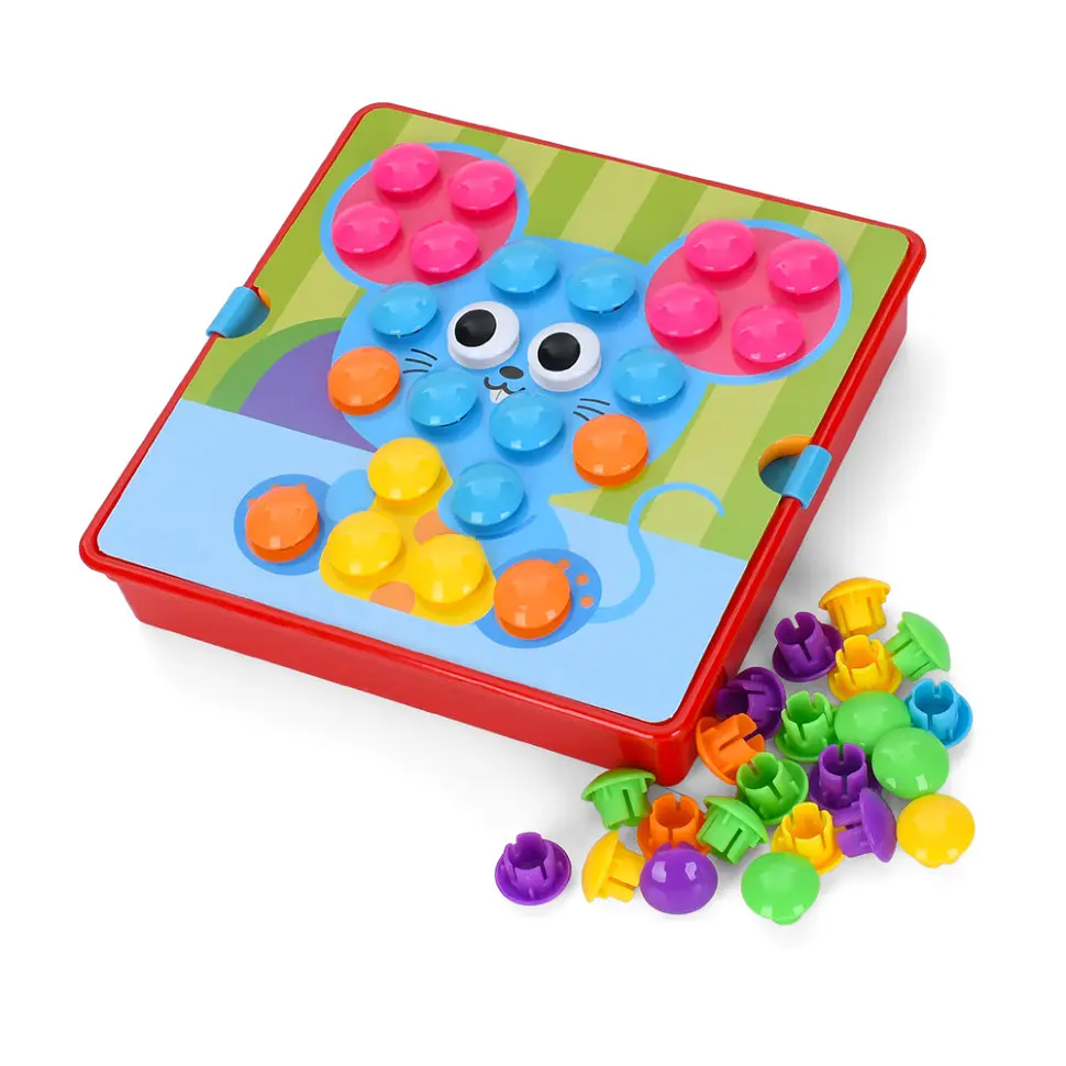 Розвивальна мозаїка Bambi Button Idea YG898-6, 46 деталей, картки 12 шт. - фото 3