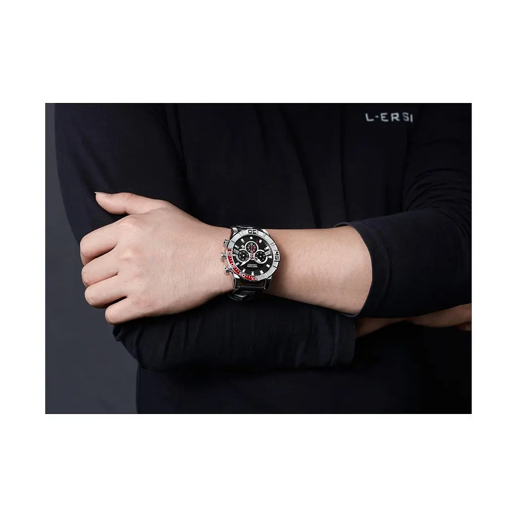 Чоловічий годинник Megir Red Black MG2066 - фото 4