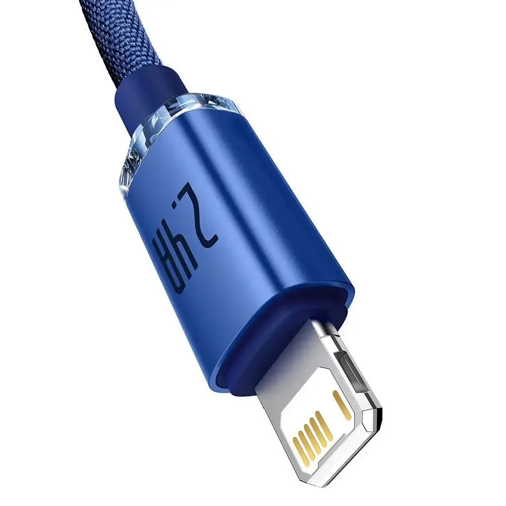 Кабель Baseus Crystal Shine USB - Lightning (M/M), 2.4A, 2 м Blue (CAJY000103) - фото 4