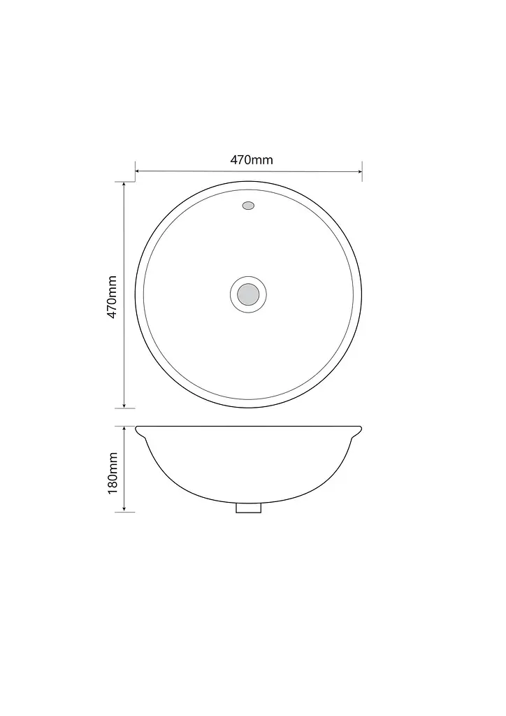 Умивальник врізний на стільницю Mixxus Premium Topper-1601 470x470x180 мм з переливом MP6571, Білий - фото 7