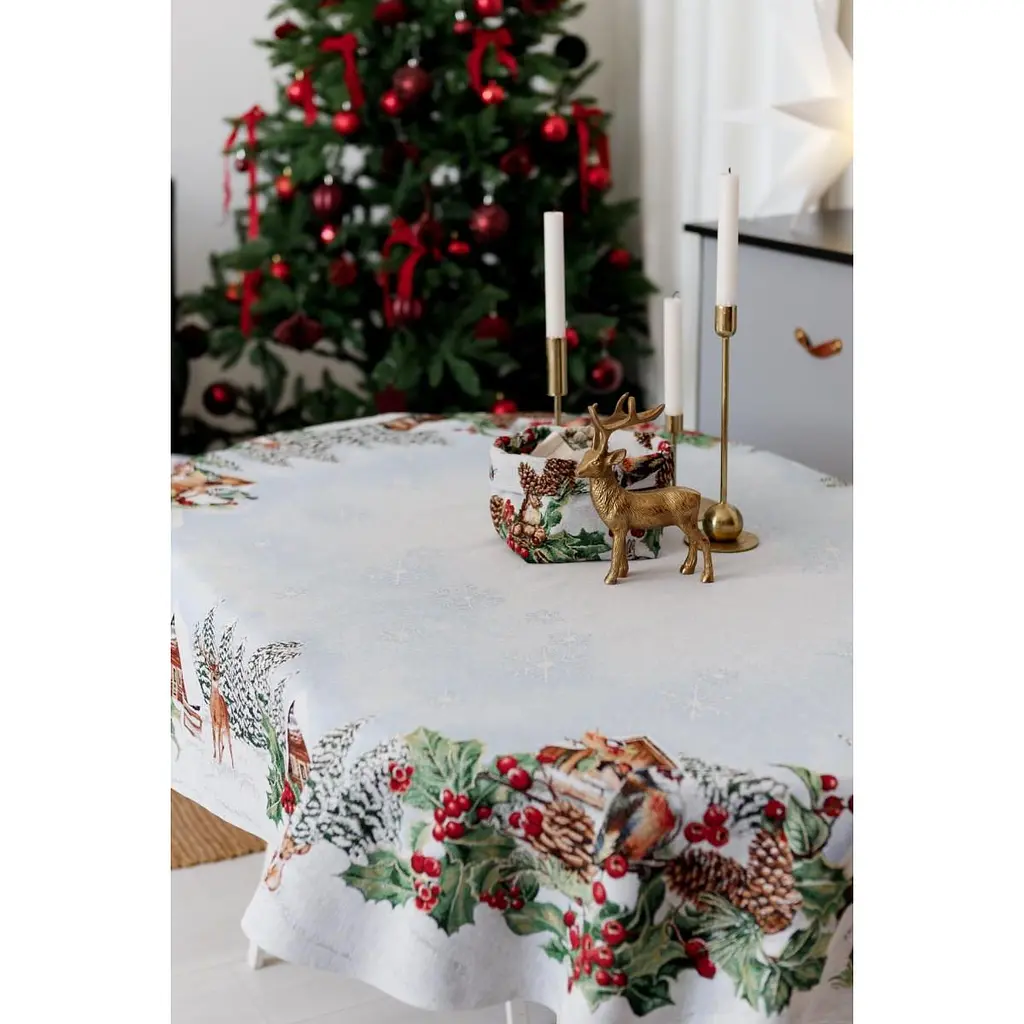 Скатертина гобеленова Прованс Squirrel з люрексом 135 x 240 см (41765) - фото 2