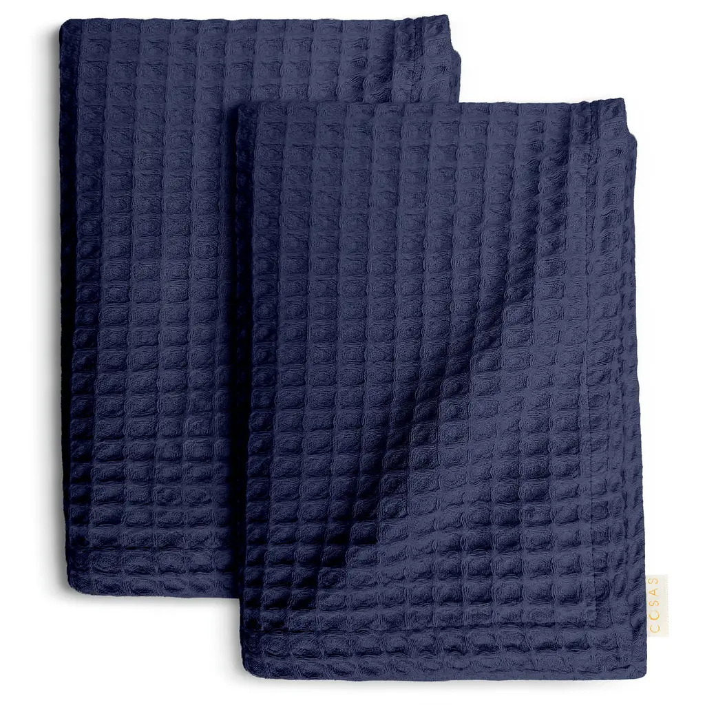 Вафельні рушники 75х95 см/75х130 Denim Greek Waffle 2шт COSAS (4822052439838)