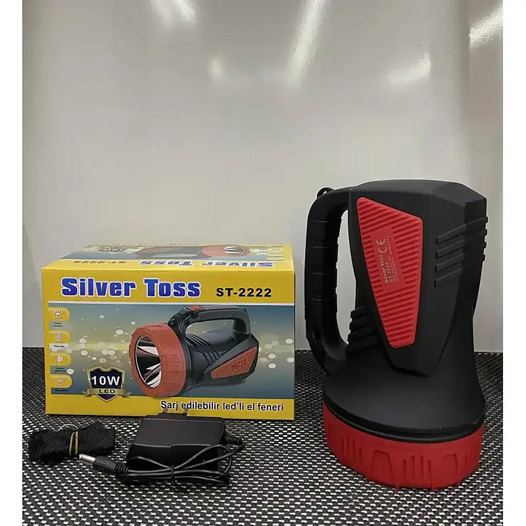 Аккумуляторный светодиодный переносной фонарь-прожектор Silver Toss ST-2222 с ручкой 10 Вт Красный 88233 - фото 8