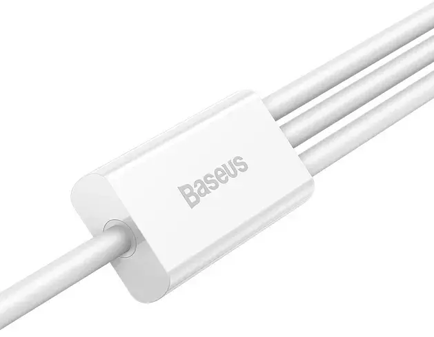 Кабель Baseus Superior Series Fast Charging 3-in-1 Cable USB to MicroUSB+Lightning+Type-C 3.5A 0.5m P10320105221-01 White - фото 5