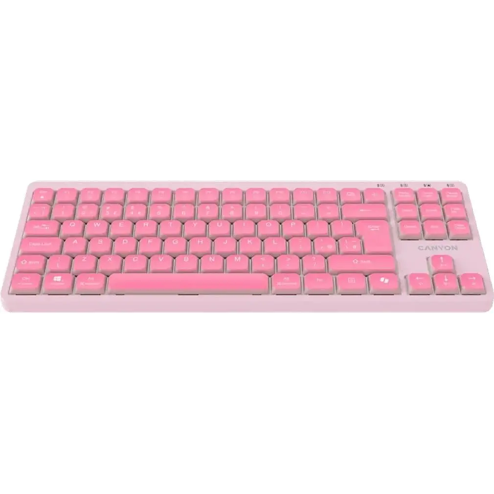 Клавіатура Canyon Keyboard OnType 10 Low Profile EN Wired Pink (CNS-HKB10P) - фото 3