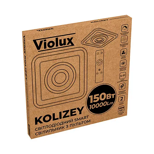 Світильник LED smart KOLIZEY+пульт 150W 3000-6000K IP20 квадрат Violux ( 220455 ) - фото 8
