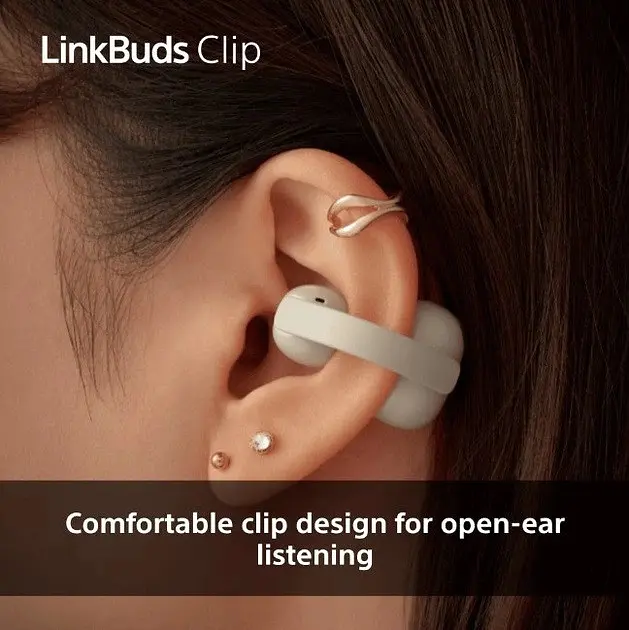 Навушники бездротові відкриті Sony LinkBuds Clip Beige (WF-LC900/C) - фото 9