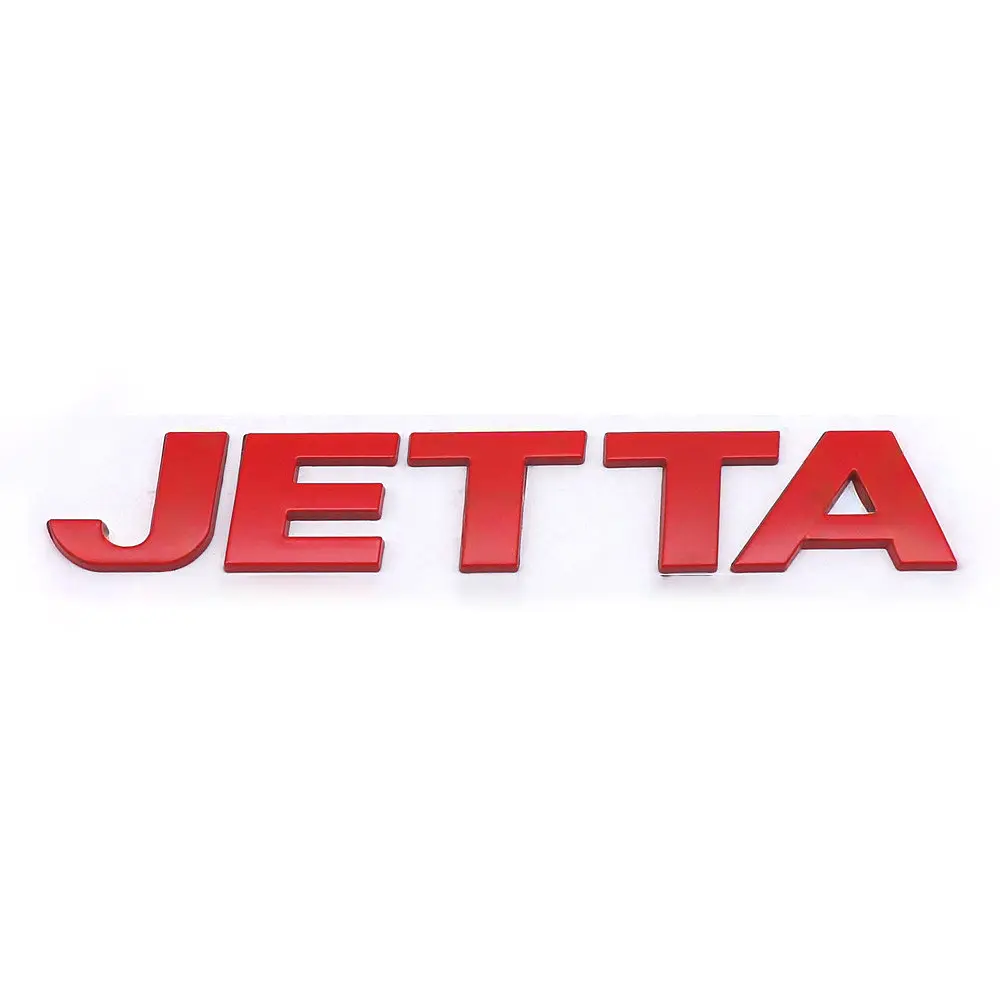 Емблема напис JETTA Пластик 132Х22 мм Червона на скотчі (Завод) - фото 2