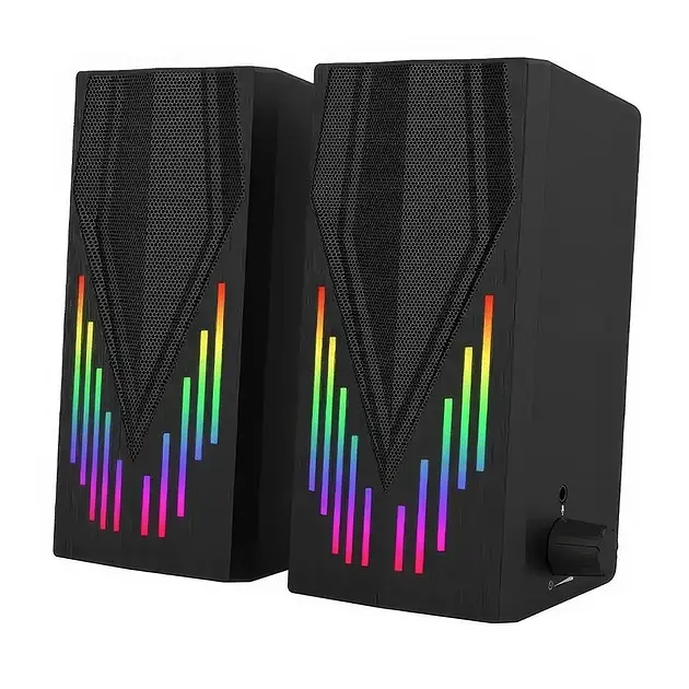 Портативні музичні колонки для комп'ютера від USB 2.0 з підсвічуванням RGB акустика для ПК 3Вт UKC 6642