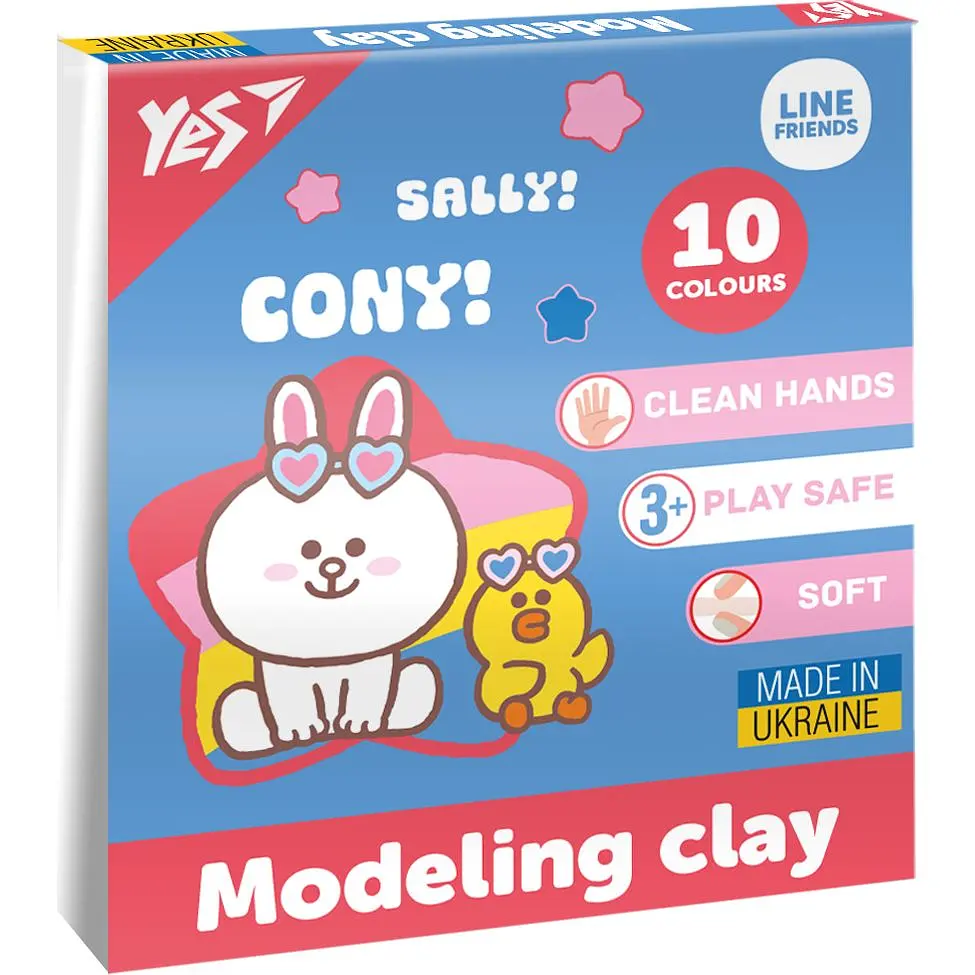 Пластилін Yes Line Friends 10 кольорів 200 г (540664) - фото 1