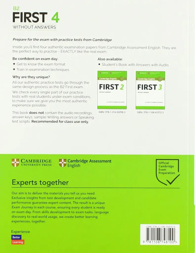 B2 First 4 Student's Book without Answers Authentic Practice Tests - фото 2
