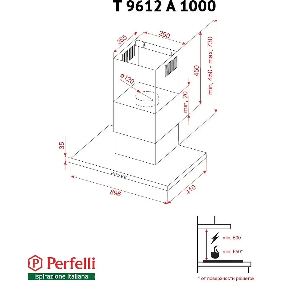 Витяжка Perfelli T 9612 A 1000 IV LED - фото 8