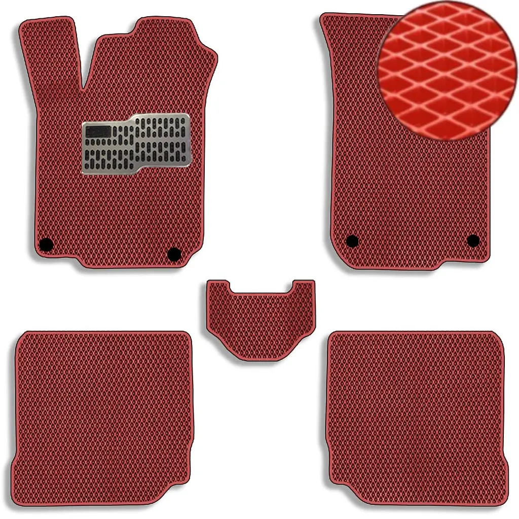 Килимки в салон EVA для Volkswagen Jetta / Bora 1998-2005 з підп'ятником Червоні 5 шт
