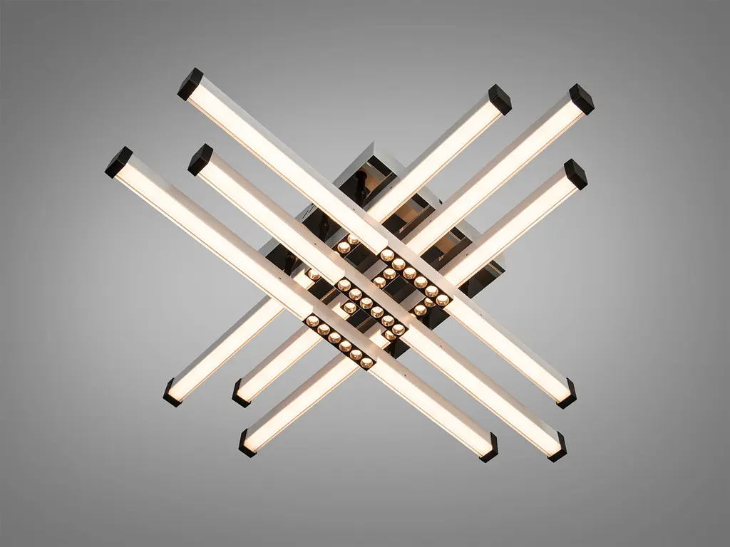 Сучасна стельова LED-люстра Diasha 2532WH+BK dimmer білий + чорний, 60 Вт, з пультом і димером, 68 см, до 10m2 - фото 3