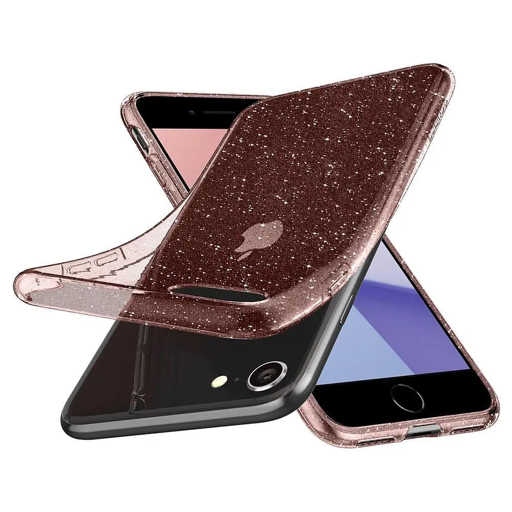 Чохол прозорий силіконовий Spigen Liquid Crystal для iPhone 7/8/SE 2/3 2020/2022 (4.7") Rose Quartz Glitter 042CS21419 - фото 8