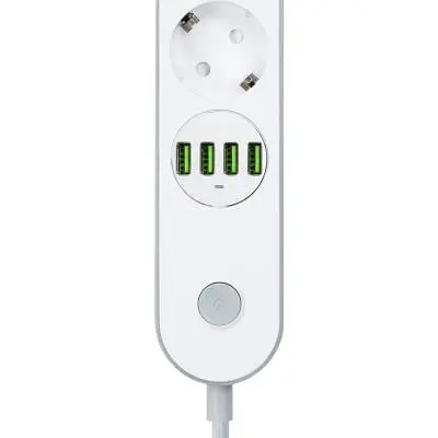 Мережевий фільтр живлення ColorWay (CW-CHE44W), 4 розетки/4USB White 2M (CW-CHE44W) - фото 6