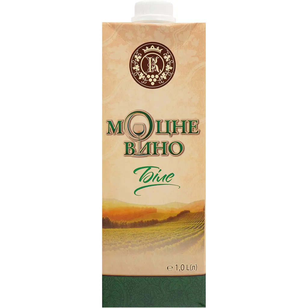 Вино КВЗ мОцне напівсолодке біле 1 л 15 % - фото 3