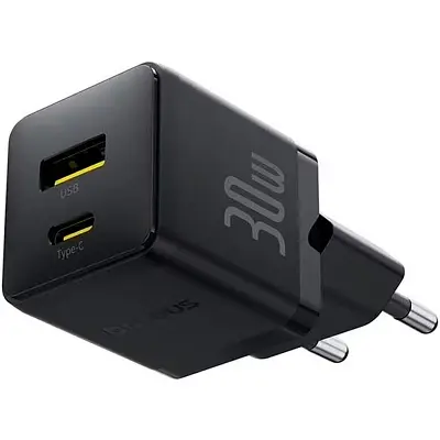 Зарядний пристрій Baseus Palm Cluster 30 Вт, USB-C + USB-A, швидке заряджання, чорний (P1011160A113-00) - фото 2