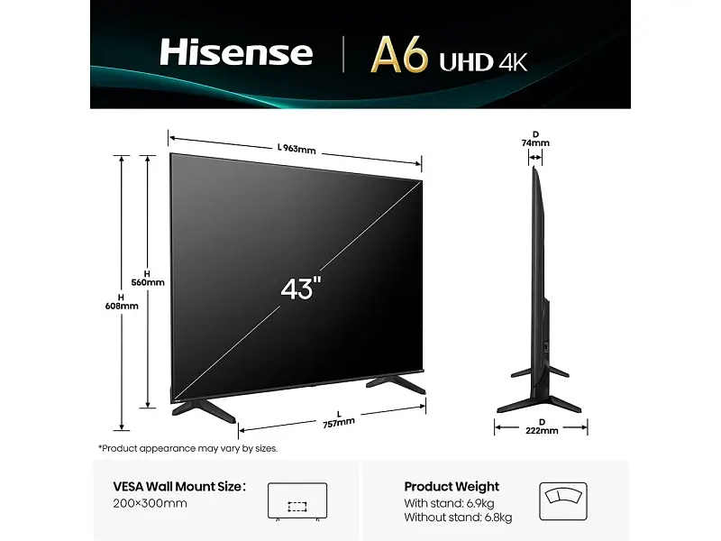 Телевізор Hisense 43A6Q - фото 4