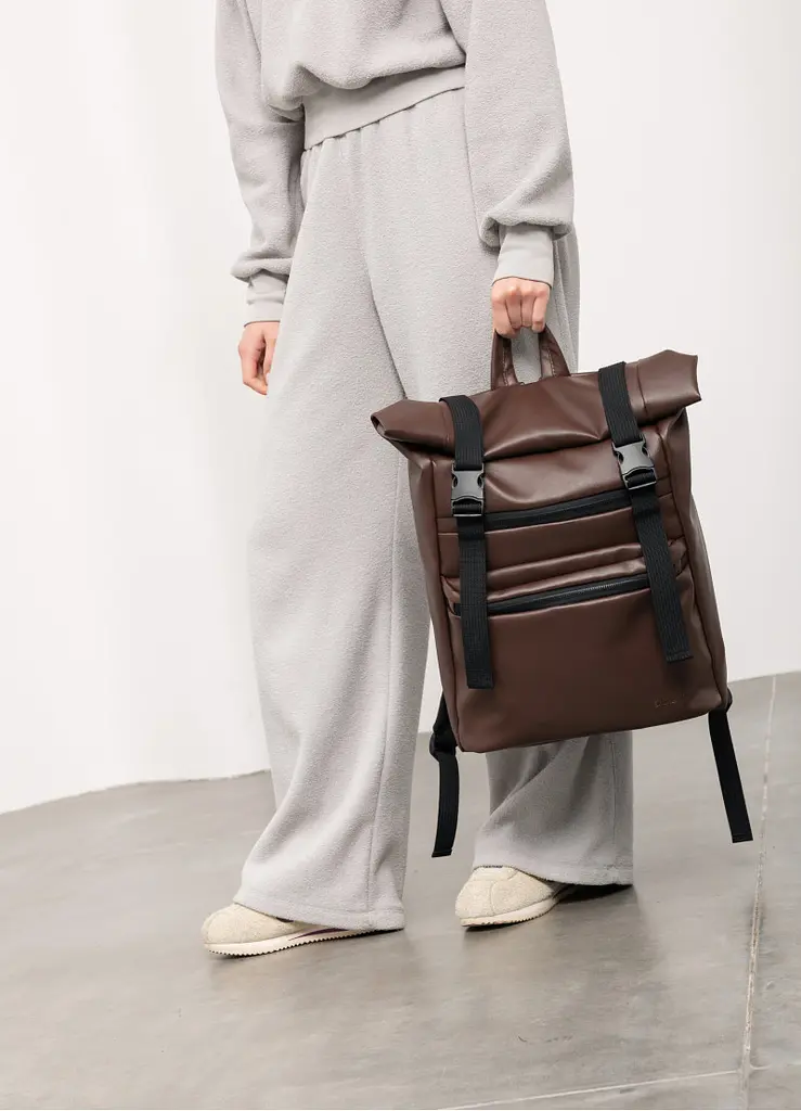 Рюкзак ролл Sambag унисекс RollTop LTT шоколадный 41 x 30 x 16 см (24238020) - фото 5