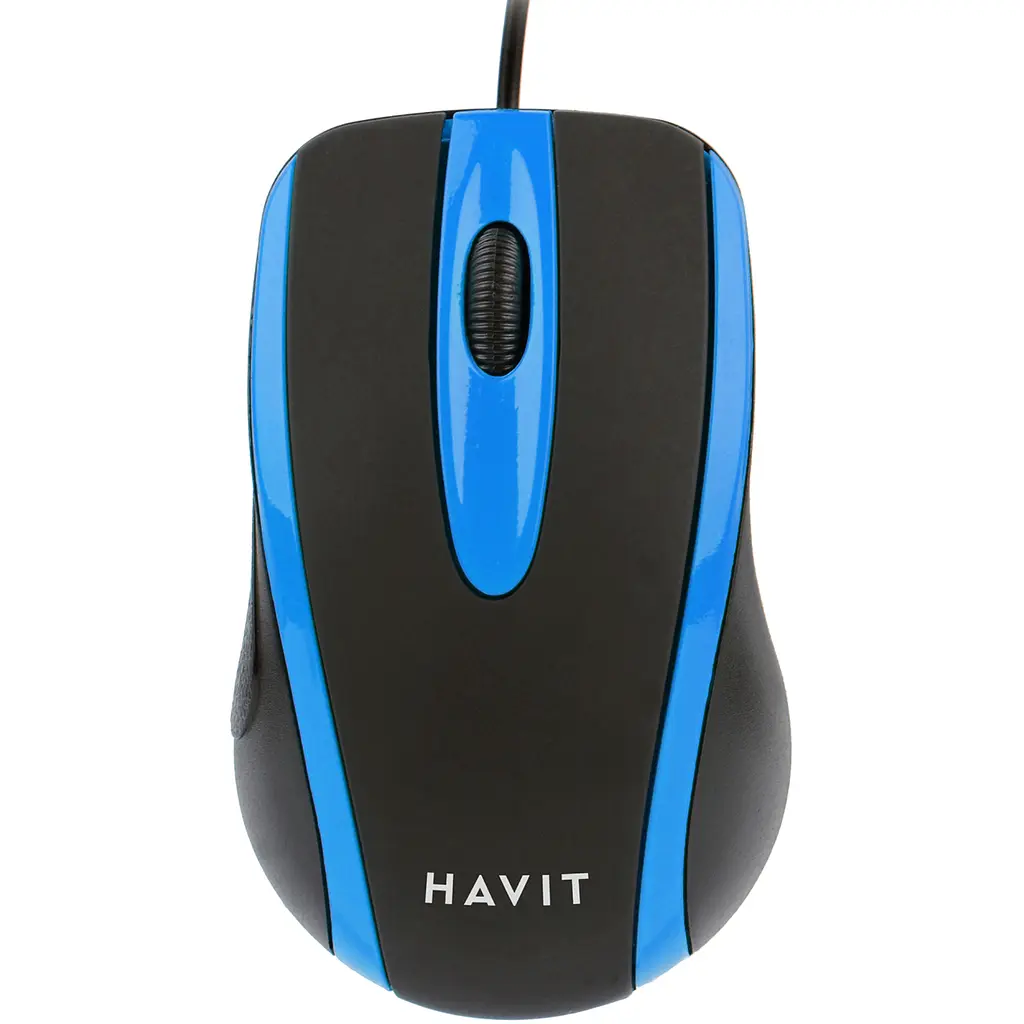 Дротова миша Havit USB чорно-блакитна (HV-MS753)