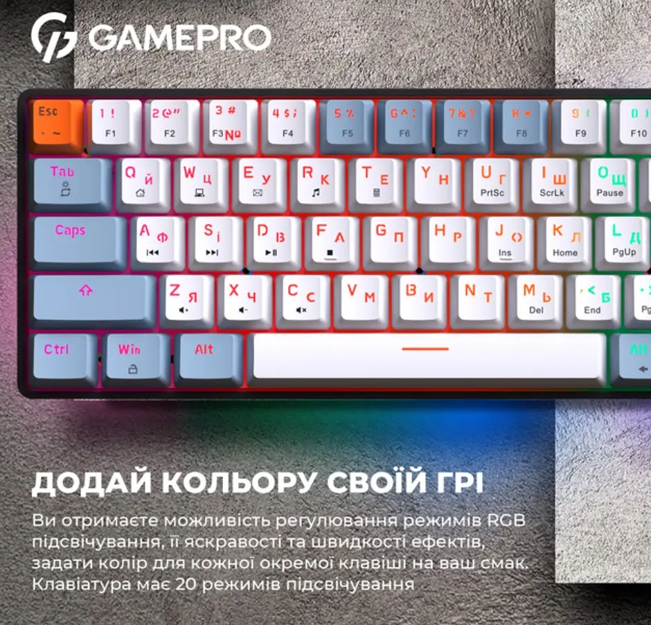Механічна ігрова клавіатура GamePro GPMK-130R Black USB Hot-Swap Outemu Red Switch - фото 10