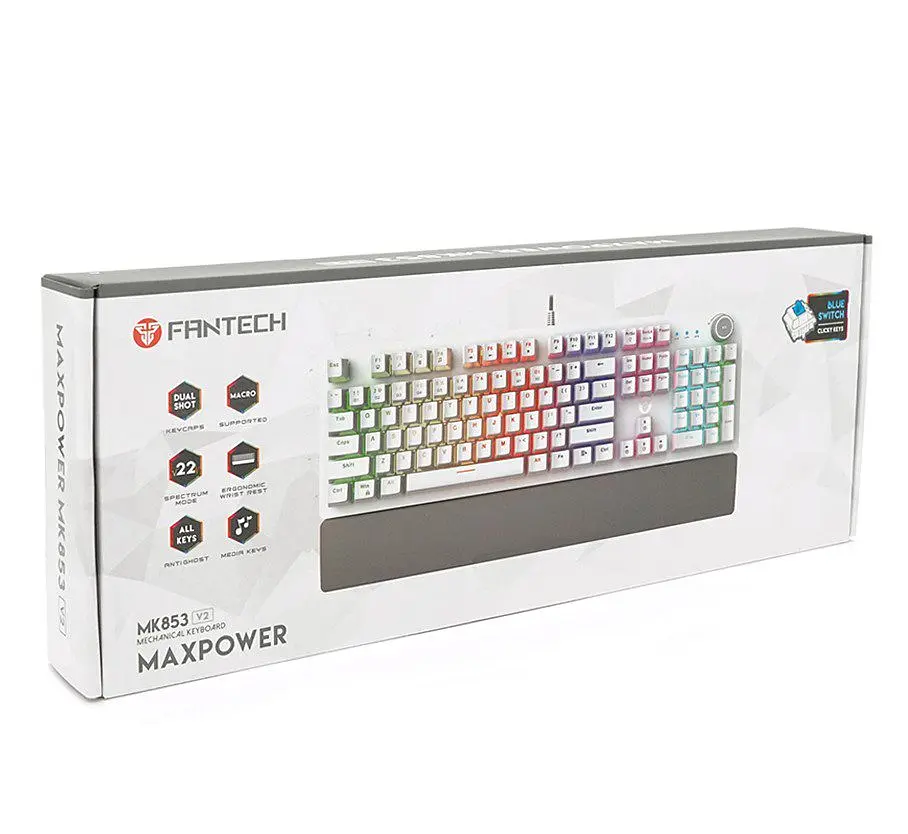 Клавіатура ігрова з підсвіткою Fantech MK-853V2 White Blue Switch MARCOS MECHANICAL Eng/Укр/Рус - фото 4
