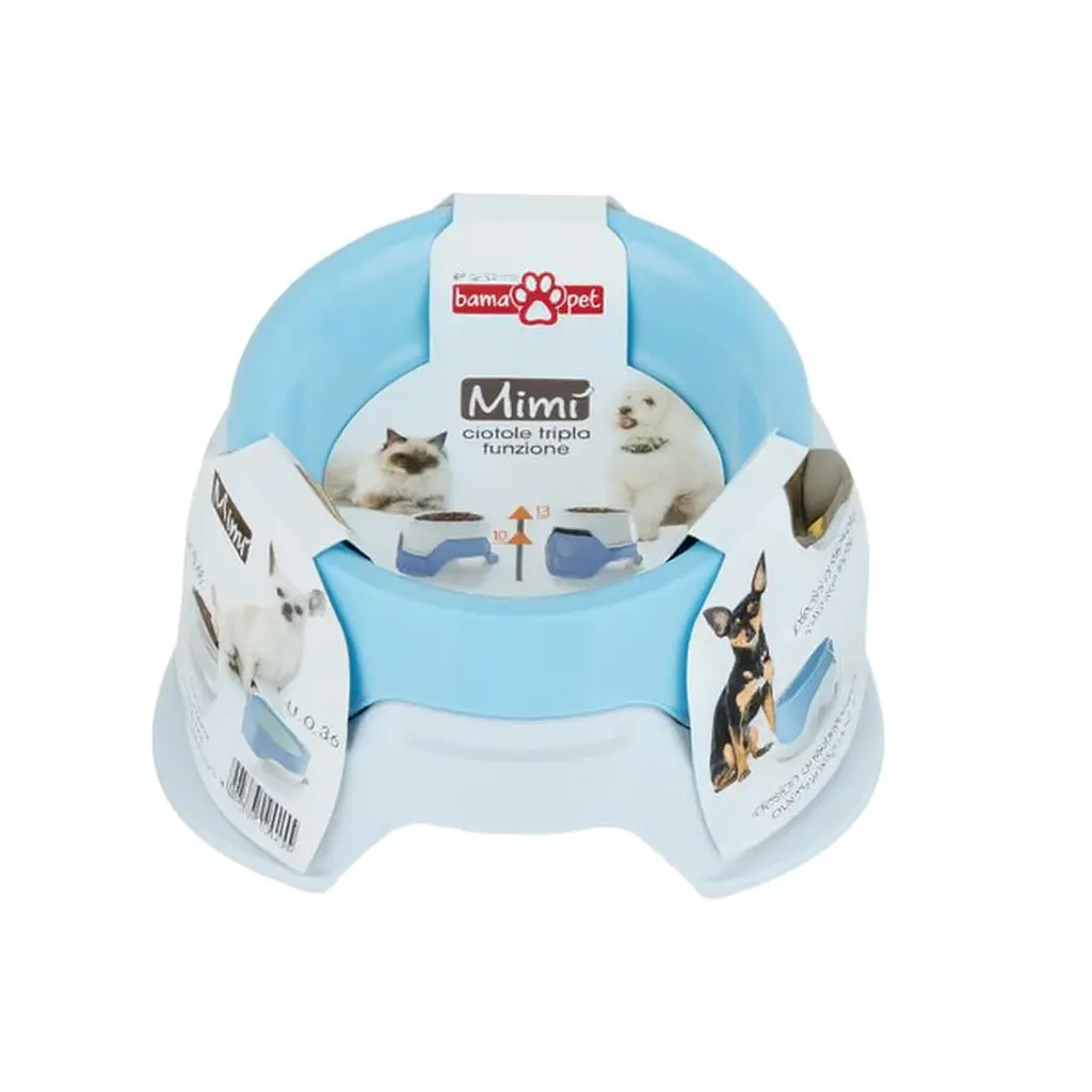 Миска для корма с регулируемой высотой Mimi 19x19x10/13h, синий - фото 2