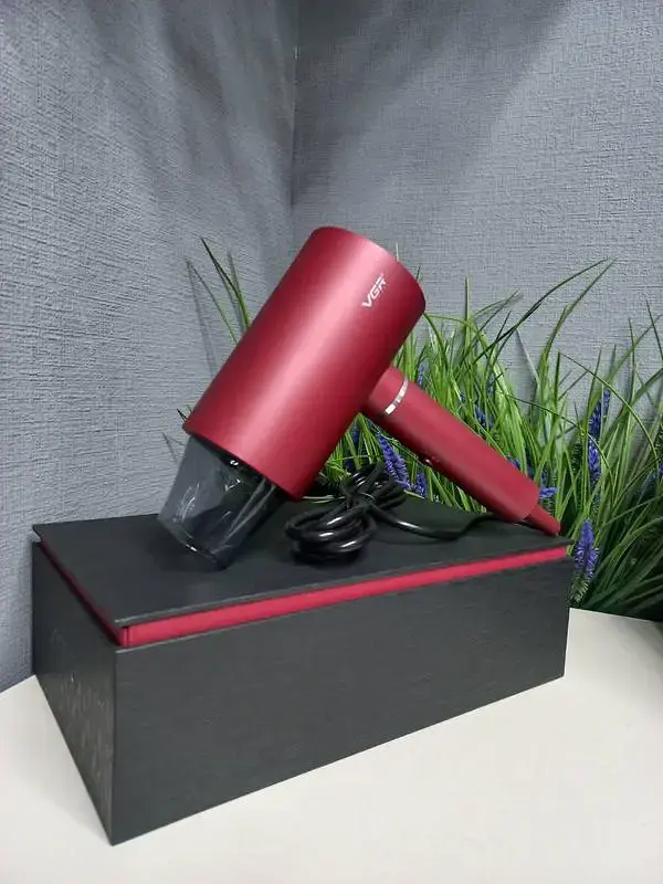 Професійний фен для волосся Intex VGR V-431 потужністю 1600-1800 Вт червоного кольору - фото 6